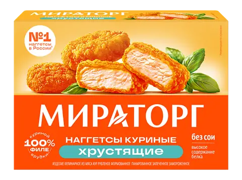 Наггетсы куриные хрустящие 250гр Мираторг 1/12